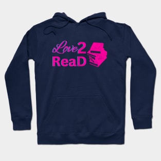 Love 2 Read Pink Book Hoodie